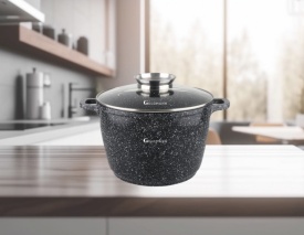 Тенджера Goldmann, в два размера 6.2л. и 10л., дълбока, лят алуминий, керам. покр., индукция