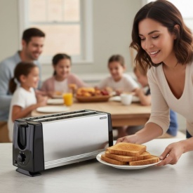 Тостер за 4 филии Termomax TX401S, 1200W – Метален Дизайн и Перфектна Закуска