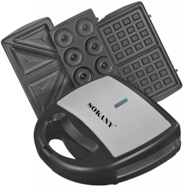 Тостер сандвич 750W,незалепващи и подвижни плочи,LED индикатор SOKANY SK-902