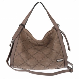 Елегантна Дамска Чанта от Еко Велур и Кожа – Модерен и Практичен Аксесоар (Бордо)