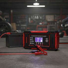 Интелигентно зарядно за акумулатор 12V 6A с LCD дисплей – импулсна технология за бързо и безопасно зареждане