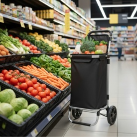 Количка за пазаруване 40 л – Черен цвят
