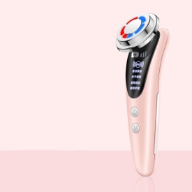 Масажор за лифтинг на лицето, подмладяване, почистване, йонна терапия  - Img 3