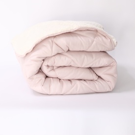 Олекотена зимна завивка в цвят -  Бледо розов