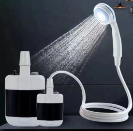 Преносим душ за къмпинг, компактен, USB зареждане, батерия 2200 mAh - Img 5