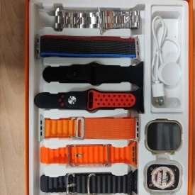 Смарт часовник watch S100 ultra 7 in 1 strap HD, с различни каишки