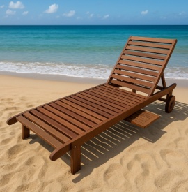 Шезлонг Muhler Meranti – Елегантност и комфорт от естествено дърво