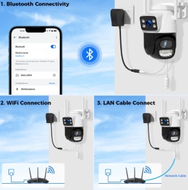 Външна 8MP WiFi Безжична Камера 4K,Автоматично проследяване,iCsee APP - Img 6
