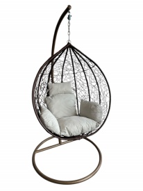 Градинска люлка от PVC ратан с метална конструкция 