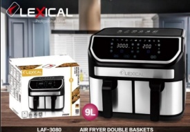 Двоен фритюрник с горещ въздух с тъч скрийн Lexical Airfryer LAF-3080
