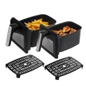 Двоен фритюрник Air Fryer, работещ без олио, 8L, цифров дисплей - Img 2