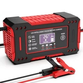 Интелигентно зарядно за акумулатор 12V 6A с LCD дисплей – импулсна технология за бързо и безопасно зареждане