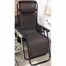 Плажен стол-шезлонг с възглавничка 175x52 см 