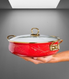 Тенджера Goldmann, Плитка, Емайл, Индукция 24 х 8 см (3,2 литра) 26 х 8,5 см (4 литра) 28 х 8,5 см (4,5 литра)