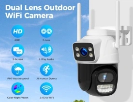 Външна 8MP WiFi Безжична Камера 4K с Автоматично Проследяване и iCsee APP