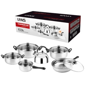 Комплект от 6 части за всяка кухня. 3бр тенджери, тиган, касерола и чайник