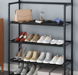 Многофункционална стойка за обувки, чанти и закачалка за връхни дрехи