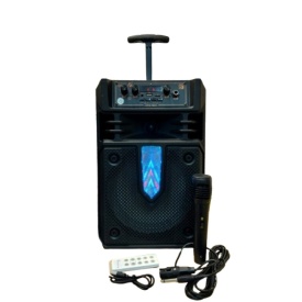 Мощна безжична тонколона 8'' с дистанционно управление и микрофон