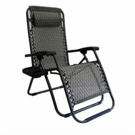 Плажен стол-шезлонг с възглавничка 175x52 см 