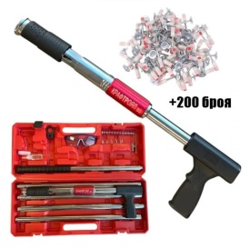 Професионален пистолет за пирони KraftRoyal с очила, ръкавици и 200 бр. пирони - Img 5