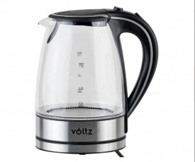Светеща електрическа кана Voltz V51230E, 2200W, 1.7 литра - стъклена