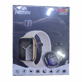 Смарт часовник с AMOLED дисплей и безжични слушалки, RM34