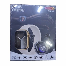 Смарт часовник с AMOLED дисплей и безжични слушалки, RM34
