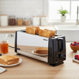 Тостер за 4 филии Termomax TX401S, 1200W – Метален Дизайн и Перфектна Закуска