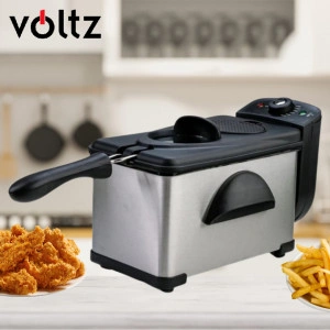 Фритюрник Voltz, 2000W, 2л./ 3л., демонтиращ се съд, капак и филтър,инокс, 2 ГОДИНИ ГАРАНЦИЯ