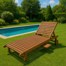 Шезлонг Muhler Meranti – Елегантност и комфорт от естествено дърво