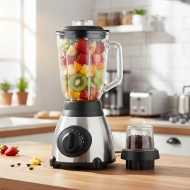 Блендер Cheffinger 1000W: Мощност и прецизност със стъклена кана 1.5L и мелачка