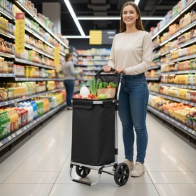 Количка за пазаруване 40 л – Черен цвят