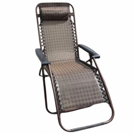 Плажен стол-шезлонг с възглавничка 175x52 см 