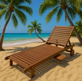 Шезлонг Muhler Meranti – Елегантност и комфорт от естествено дърво