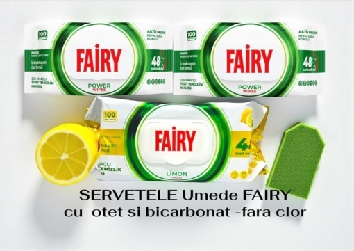Set de 3 Servetele Umede FAIRY - 3x100bucati bucati Fresh Lamaie - Img 1