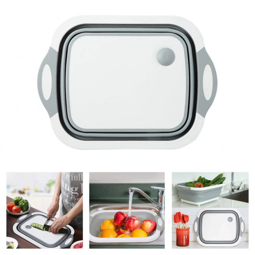 Tocator 3 in 1 multifunctional, pliabil, scurgator, uscator pentru alimente - Img 1