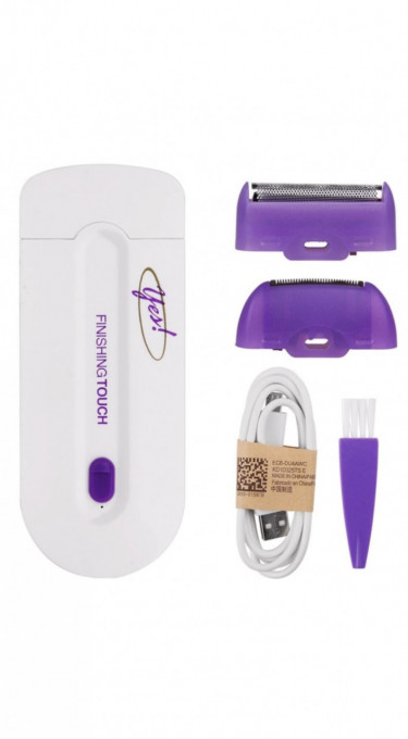 Epilator cu laser, Finishing Touch, Incarcare USB, Plastic, Alb, Mov