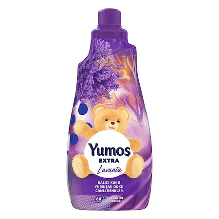 Balsam de rufe concentrat, Yumos, 1.44 L, 60 spalari, cu parfum de Lavanda