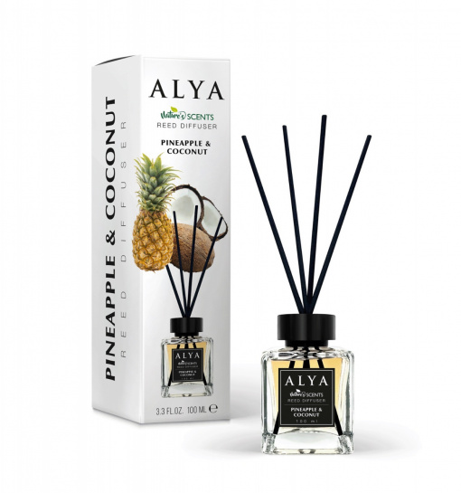 Odorizant camera cu betisoare cu aroma de Pineapple&amp;Coconut, ALYA 120 ML - Img 1