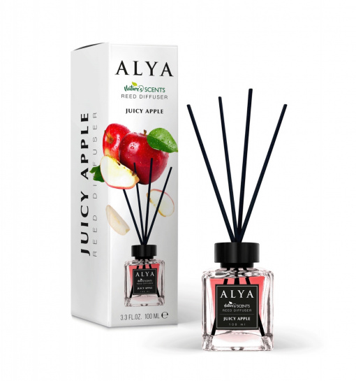 Odorizant camera cu betisoare cu aroma de Juicy Apple, ALYA 120 ML - Img 1