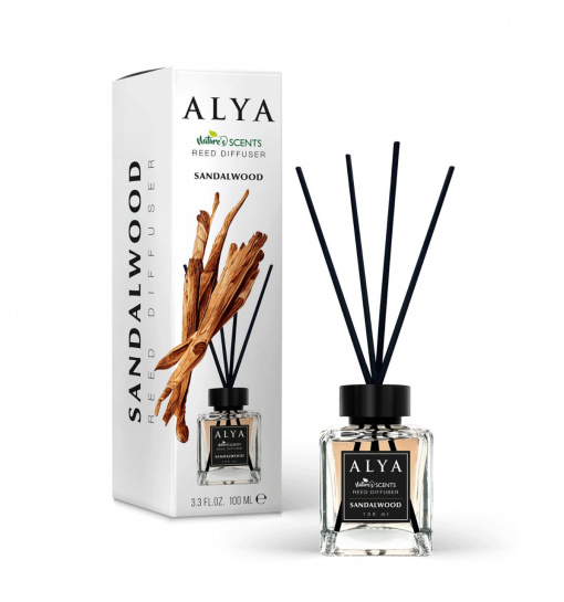 Odorizant camera cu betisoare cu aroma de Sandalwood, ALYA 120 ML