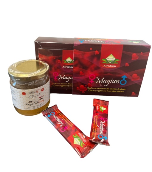 Pachet promo : 1 Magiun Afrodisiac ROYAL HONEY + 12 plicuri Magiun Themra