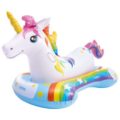 Saltea gonflabila in forma de Unicorn pentru copii, manere de sustinere, PVC de 0,3 mm, 163 x 86 cm