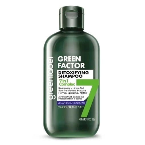 Șampon reparator și de îngrijire intensivă Green Factor 7 in 1 – Vegan, fără parabeni și gluten, 400 ml