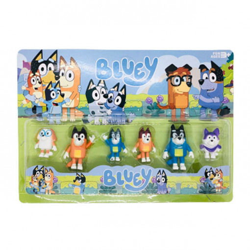 Set 6 Figurine Bluey, +3ani, multicolor 5-7 cm - Img 1