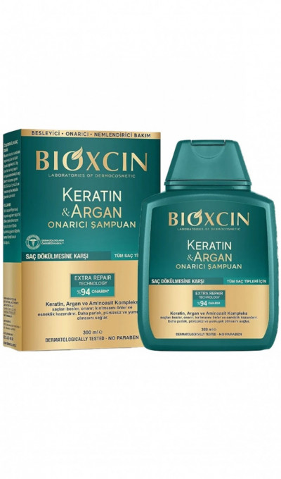 Set de 2 Sampon reparator cu Keratina si Argan 300 ml