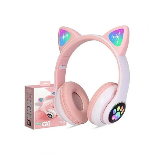 Casti audio Cat Ear Viv 23m, pentru copii cu urechiuse luminoase