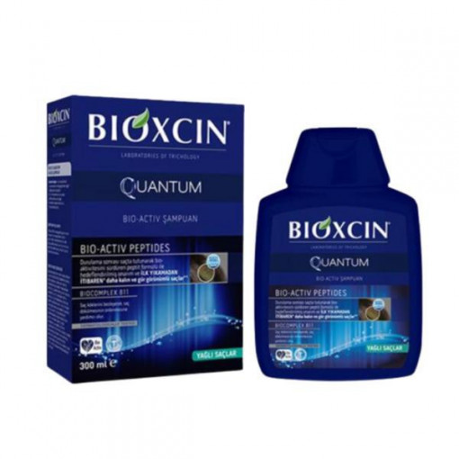 Samponul Bioxcin Quantum anti cadere a parului gras 300 ml - Img 1