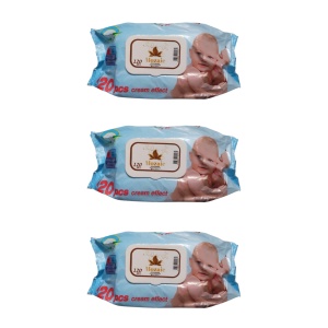 Pachet 3x Șervețele Umede Mozaic Cream Effect 120 buc – pentru Bebeluși
