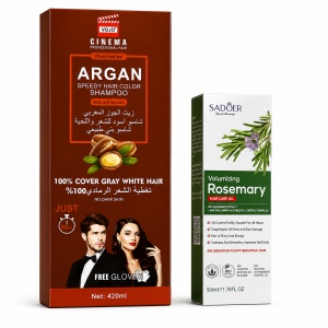 Pachet Promo Hair Revival – Șampon Nuanțator Argan Natural Brown + Ulei de Păr cu Rozmarin